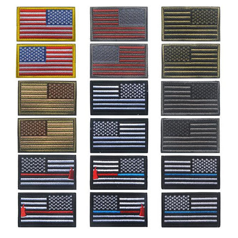 2pcs Pack USA Flag Patch American Tactical Military Badge Armband Patch for Clothing Backpack Cap with Multiple Colour