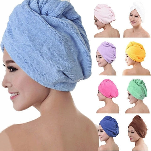 Swimming Towel Rapid Fast Drying Hair Hat Absorbent Towel Cap Turban Wrap Soft Shower Hat