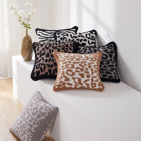 Luxury Leopard Print Pillow Cushion Cover Brand Fleece Pillowcase Super Soft Comfortable Sofa Car Home Decor 45x45cm Cashmere